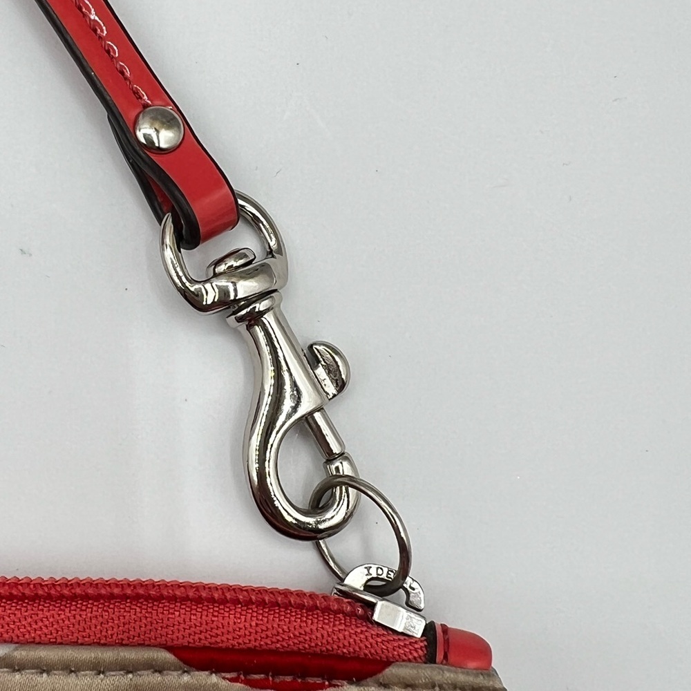 Coach Pop Art Multicolored Signature Circle Print Wristlet - Red Trim - Picture 4 of 15